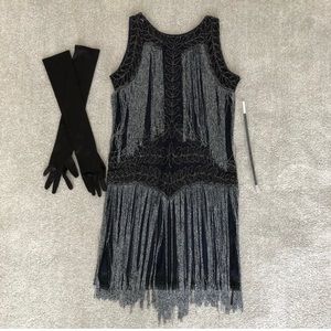 1920s Inspired Sequin Dress and Accessories
